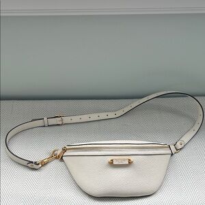 Kate Spade White Crossbody Bag with Gold Details